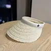 Sombrero de Sol de Encaje de Alta Calidad para Mujer, Nuevo Modelo 2026, Banda para la Cabeza de Ala Ancha para Playa, Sombrero Versátil de Copa Abierta