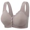 Nuevo Talla Grande Jelly Sin Costuras Copa Fija Broche Frontal Ropa Interior para Madres Sujetador tipo Chaleco de Alta Elasticidad sin Aros para Mujer