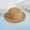 Sombrero de Paja de Ala Plana para Adultos y Niños, Sombrero de Pescador Liso para DIY, Protección Solar para la Playa, Sombrero de Paja Transpirable de Alta Calidad para la Playa