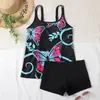 Moda Praia Amazon Saia Conservadora Plus Size Estampa Europeia e Americana 2022 Novo Estilo Maiô Huarui Costas Nuas Estilo Boxer Multicolor