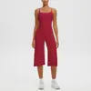 Nuevo Estilo Tirantes Finos Espalda Bonita Camiseta sin Mangas de Yoga Cintura Alta Secado Rápido Casual Cropped Pantalones de Pierna Ancha Conjunto de Ropa de Yoga para Exteriores Mujer