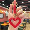 Llavero de Coche con Corazón Hueco de Diamantes Completos Estilo Europeo y Americano, Colgante Brillante de Corazón Tachonado de Diamantes para Control Remoto de Coche, Accesorio de Moda para Bolsos