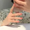 Anillo de Dedo Índice Moda Exquisito con Recortes Estilo Coreano Forma de Corazón Dulce Diseño de Corazón Rodeante Anillo Elegante