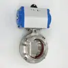 Válvula Borboleta Pneumática de Instalação Rápida em Aço Inoxidável 304 D681X Válvula Borboleta Sanitária Tipo Abraçadeira Válvula Borboleta de Abertura Rápida