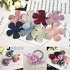 Peças de Flores de Borda Queimada de Alta Qualidade 5 Pétalas Tecido Coreano de Imitação Rosa Camélia Handmade Material para Acessórios de Cabelo DIY