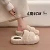 Chinelos fofos simples e confortáveis para uso interno e externo, novos estilos de outono/inverno, populares e da moda, com sola grossa, design aberto na frente e slip-on