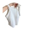 Camisola de Laço Feminina Verão Roupa Íntima Pura Alça Lustrosa Top Sem Mangas Lindo Top Sutiã Envolvente para as Costas Feminino