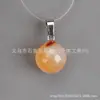 Colgante Redondo de Cristal de Piedra Natural 14mm Cierre de Semilla de Melón Agujero Único Colgante Accesorio para Collar DIY