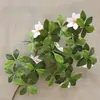Ramas de Hojas de Gardenia Artificiales con Flores para Decoración del Hogar, Decoración de Pared Estilo Bosque Falso con Plantas Suaves, Flores de Tacto Realista al por Mayor