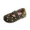 Zapatos de Princesa de Terciopelo para Niñas 2026 Nuevo Estilo Primavera y Otoño Mocasines Retro de Punta Redonda para Bebés con Detalles de Perlas