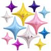 Balões de Alumínio Estrela de Quatro Pontas Grande 26 polegadas Suprimentos para Festa de Aniversário Decoração de Sala de Casamento Balões Estrela Pequena 10 polegadas