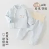 Conjunto de Ropa Interior Cálida Acolchada de Tres Capas para Bebé con Apertura Lateral Protección de Barriga Cintura Alta Top y Pantalones de Otoño Pijama Separado para Recién Nacido