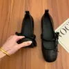 Zapatos de Mujer Mary Jane Versátiles con Lazo Estilo Francés 2026 Otoño Nuevo Estilo Boca Baja Suave Suela Plana Zapatos Pequeños de Piel para Mujer