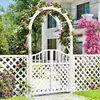 Arcada de Madera Anticorrosiva Soporte para Flores Pérgola Trepadora Valla de Patio Exterior Puerta Estante Decorativo de Arco de Jardín Rejilla Exterior para Uvas