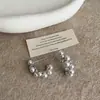 Pendientes Curvos de Racimo de Flores de Circonita Perla para Mujer Franceses Lujo Ligero Personalidad Moda Tendencia Temperamento Pendientes de Oficina Pendientes