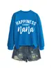 La felicidad es ser sudadera casual suelta simple para mujer de comercio exterior transfronterizo de la lista de deseos de Amazon en stock