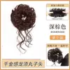 Coque de Cabelo Sintético com Laço Lateral e Franja Desfiada, Argola de Cabelo, Coque de Cabelo, Coque de Cabelo Realista e Volumoso, Coque de Cabelo Falso, Coque de Flor, Atacado