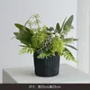 Estilo Moderno Simple Jarrón de Cerámica Gruesa Gris Cristalino de Alta Gama Adornos Florales Simulados para Sala de Estar Entrada Escritorio