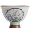 Taza de té pequeña con forma de orquídea pintada a mano con ventana de color bajo cubierta, juego de té de kung fu de cerámica para el hogar, taza de té