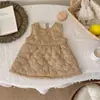 Estilo Novo Outono e Inverno Vestido Colete para Meninas Colete Acolchoado Bordado de Coelho para Bebê Saia Externa Versátil
