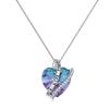 Colar de Cristal Amor Coração do Oceano Corrente de Clavícula Amor Colar de Cristal Azul Feminino Presente de Dia dos Namorados Dia das Mães