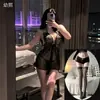 Lencería sexy transfronteriza, camisón sexy de tirantes de mariposa, caliente y seductor, malla transparente, tentación sin espalda, conjunto sin extracción