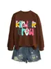 Crew infantil Amazon eBay site independente casual versátil feminina divertida outono e inverno nova blusa de moletom de manga longa
