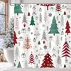 Cortina de ducha para fiesta de Navidad de Amazon Temu, superventas, con estampado digital de un árbol de Navidad, un diseño simple y elegante para uso en el hogar y el baño