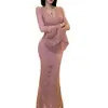 Vestido de encaje estilo francés con cuello en V y manga acampanada para mujer, nuevo otoño, corte ajustado, que favorece la figura, bodycon sexy