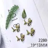 Accesorios de joyería de aleación 19 * 18 MM aleación gato doble cara lindo gatito