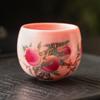 Taza de té de cerámica de fabricante, Taza maestra de alta gama, Polvo de gelatina de manteca de cerdo, Pastel Ru, Taza redonda fundida de nueve melocotones, Taza de té, Taza de té