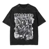Camiseta de Algodão Lavado Katseye da Moda para Homens e Mulheres, Manga Curta de Verão Gola Redonda Camiseta de Algodão Solta Streetwear