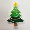 Patches Bordados de Árvore de Natal em Formato de Coração, Patches Decorativos com Tema de Natal, Acessórios Decorativos para Roupas e Bolsas em Estoque