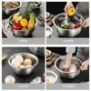 Cuenco Espesado de Acero Inoxidable 304 para Cocinar, Ensaladera, Base Antideslizante de Silicona, Cuenco para Hornear, Mezclar Huevos y Masa