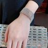 Pulseira de moda estilo frio europeia e americana com diamantes completos por atacado, pulseira de temperamento feminina coreana simples, personalidade, pulseira da moda, joia