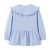 Ropa Europea y Americana Nuevo Estilo Estilo Nicho Francés Cuello Muñeca Borde Hongo Cuadros Manga Tres Cuartos Encaje Ajustable Camisa Holgada Casual