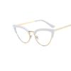 2022 Europeo y Americano Nuevo Ojo de Gato Luz Anti-azul Espejo Plano Gafas de Metal de Moda de Media Montura Personalizadas Transfronterizas para Mujer