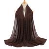 Comércio Exterior Transfronteiriço Cor Sólida Pérola Chiffon Strass Lenço Malásia Indonésia Lenço de Cabeça Etnia Hui Gaze Lenço de Cabeça