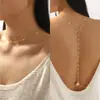 Cadena de Espalda Larga con Borla de Perlas de Venta Caliente Transfronteriza Europea y Americana Cadena Corporal Sexy Simple para Vestido de Novia sin Espalda