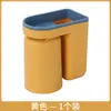 Portavasos de Cepillo de Dientes Bicolor Montado en Pared Sin Taladro Estante para Vasos de Enjuague Bucal Doméstico Estante de Almacenamiento para Cepillos de Dientes con Drenaje para Baño