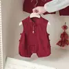 Macacão de Verão para Bebê Estilo Chinês para Bebê de Um Mês e Um Ano Novo Traje Formal Estilo Chinês Macacão de Engatinhar Sem Mangas com Abertura Frontal Estilo Pipa
