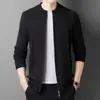 Moderna Chaqueta de Punto Estilo Hong Kong para Hombre, Nueva Chaqueta de Punto Casual Primavera y Otoño 2024 Ropa para Hombre