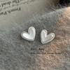 Brincos de amor de textura fosca escovada brincos de temperamento estilo frígido feminino brincos de alta qualidade da moda coreana
