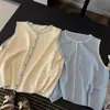 2026 Nuevo Chal de Punto Moda Coreana Cuello Redondo Sin Mangas para Mujer, Corte Holgado, Adelgazante, Top Versátil, Chal de Capa Interior para Mujer