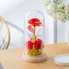 Flor Eterna Cubierta de Vidrio Linterna de Rosa Flor de Pan de Oro Día de San Valentín Navidad Regalo Creativo Adornos Pequeños Regalos Transfronterizos