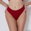 Tanga deportivo sin costuras para mujer europeo y americano, hilo para mujer, algodón cómodo, color sólido, cintura media, fitness, invisible, cabeza de pantalón T