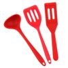 Utensilios de cocina de silicona de fábrica, cuchara para sopa, espátula integrada para escurrir, espátula pequeña plana, cuchara, espátula para freír, herramientas para hornear al por mayor