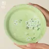 Suporte de Bule de Cerâmica com Margaridas Pintadas à Mão, Alto Valor Estético, Acessório para Cerimônia do Chá, Bandeja Seca para Chá de Uso Doméstico, Prato de Frutas