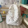 Mochila Feminina 2026 Novo Estilo Estrela Xadrez Estampada Tendência Leve Estudante Versátil Trabalho Campus Bolsa de Duas Alças