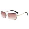 Nuevos Lentes de Sol Cuadrados sin Montura de Borde Cortado Personalizados de Moda Tendencia Moda Europea y Americana Popular Estilo Callejero Lentes de Sol Degradados